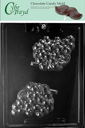 Cybrtrayd Fruits and Vegetables Chocolate Candy Mold, Grape Cluster