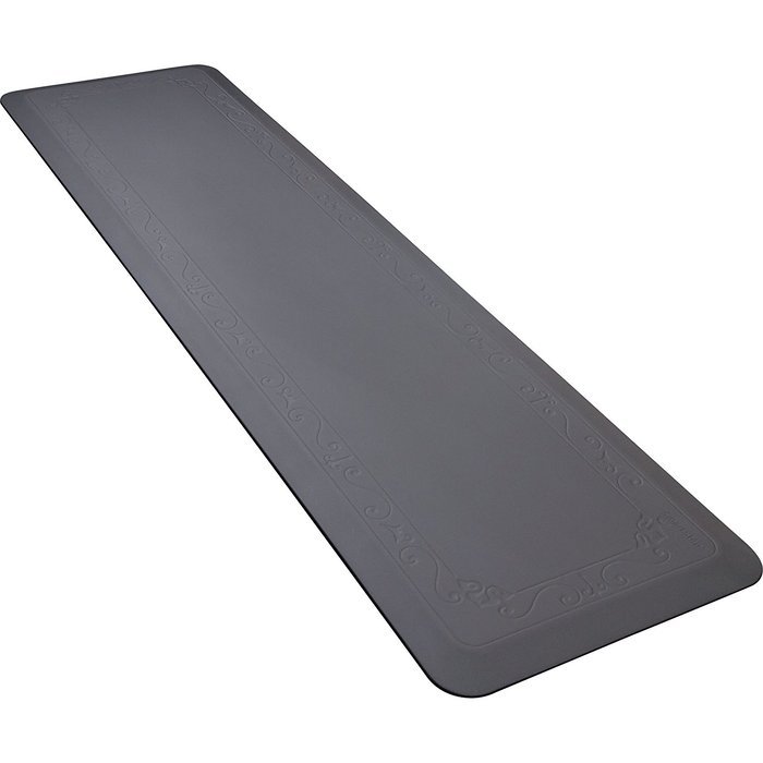 Smart Step Home Collection 72 Inch by 20 Inch Fleur-de-Lys Mat, Gray N3