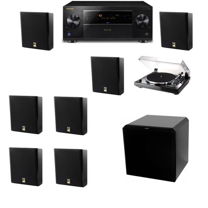 M&K Sound MP150II Wall Speaker 7.1 Thorens TD-240-2 HRS12 Pioneer Elite SC-89