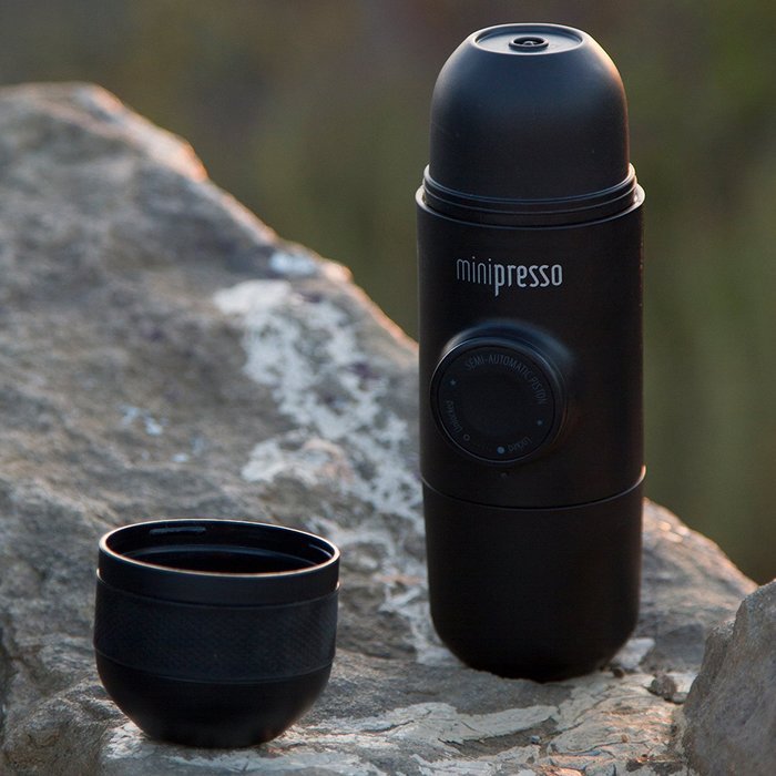 Minipresso GR by WACACO Portable Hand Held Espresso Maker, Black N7
