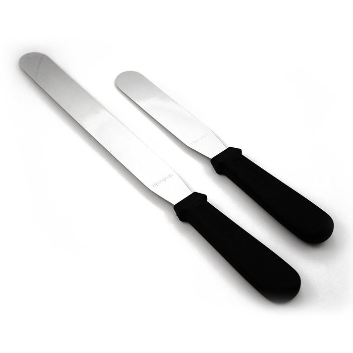Professional 4-Piece Set of Offset & Straight Stainless Steel Icing Spatulas - Perfect for Decorating Cakes, Pastries... N3