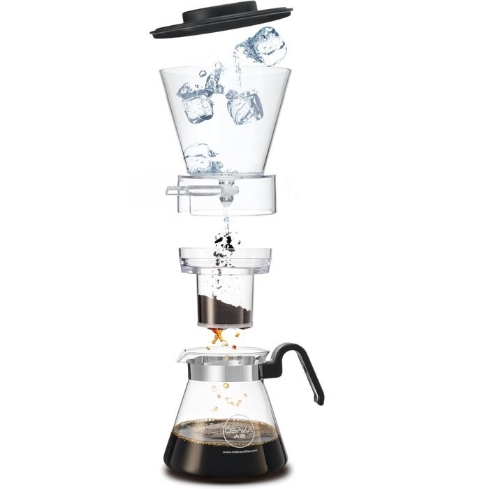 Osaka 6 Cup (30oz/900ml) Cold Brew Coffee Dripper, Adjustable Dripper with Glass Carafe "Mount-fuji" N4