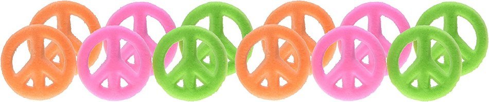 Lucks Dec-Ons Decorations Molded Sugar/Cup-Cake Topper, Peace Sign Assortment, 1 Inch, 12 Count N2