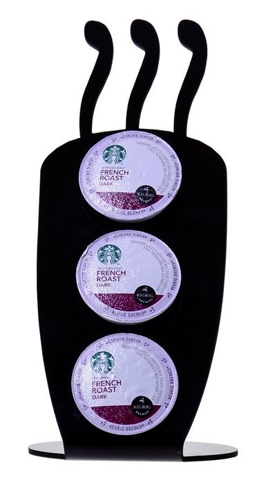Marketing Holders 3-Slot Acrylic Coffee Mug Shape (No Handle) Keurig K-Cup Coffee Pod Holder (Translucent Gray...