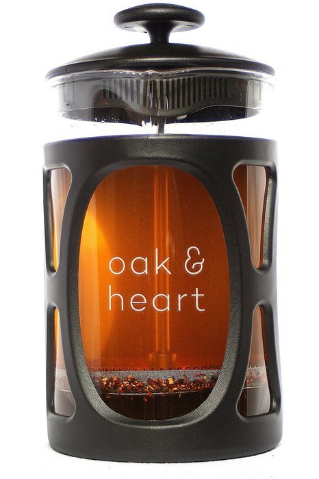 Oak & heart French Press Espresso and Tea Maker with Glass Carafe, Stainless Steel Plunger, 27 oz. N2