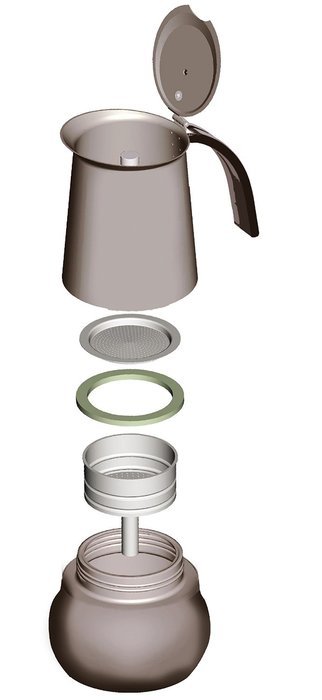 Bialetti 06812 Kitty Coffee Maker, Stainless Steel, 4-Cup(8 oz) N12