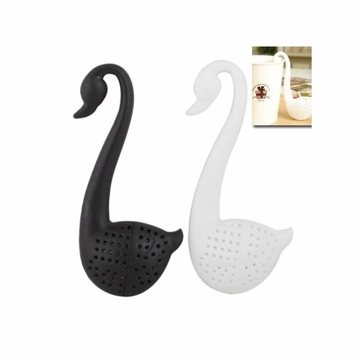 GOOTRADES Colander Swan Shaped Tea Herb Strainer Teaspoon Infuser Filter N2