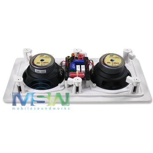 PBX (PowerBass) Home Audio MC-5.2DCC Dual 5-1/4" M-Series Integra Cinema 2-Way In-Wall Center Channel Speaker N7