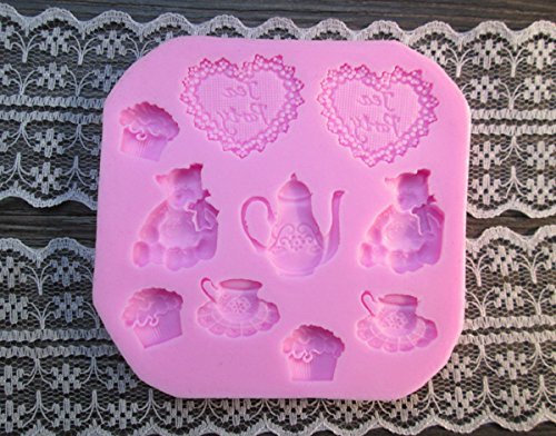 Anyana Bear Heart Teapot Silicone Fondant Mold Cake Decorating Pastry Gum Pastry Tool Kitchen Tool Sugar Paste... N2