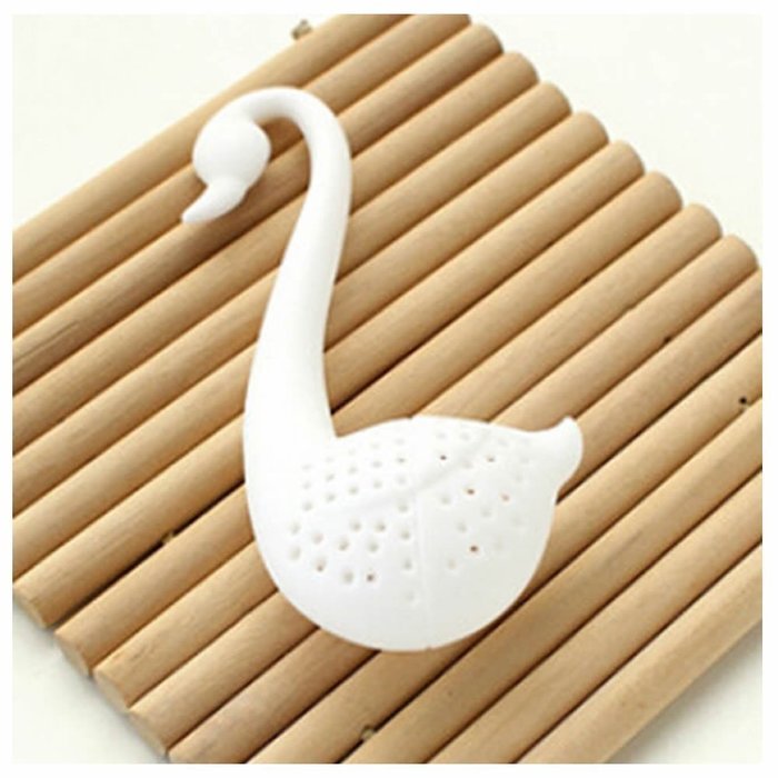 GOOTRADES Colander Swan Shaped Tea Herb Strainer Teaspoon Infuser Filter N6