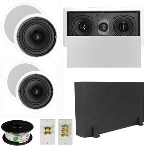 Theater Solutions 5.1 Home Theater 8" and 6.5" Speakers, Center, 8" Powered Sub and More TS6C8CL51SET1