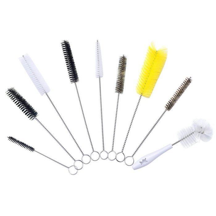 eBoot Nylon Nipple Bottle Brushes Tube Brush Cleaning Brush Set, Set of 9 N6