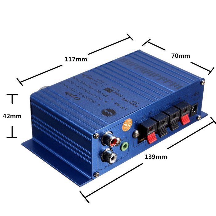 Car Amplifier, ELEGIANT 12V DC Mini Subwoofer Family Audio Amplifier for MP3 Mtotorcycle Automobile Home Computer N5