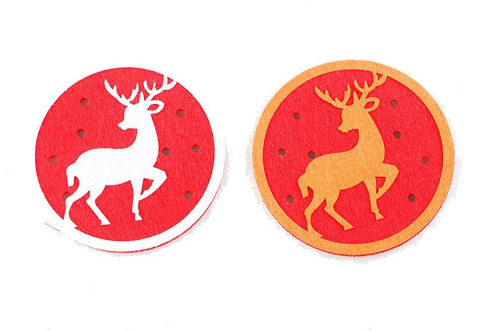 Genluna Christmas Coffee Coaster Winter Art Soft Coasters Snowman 2pcs N5