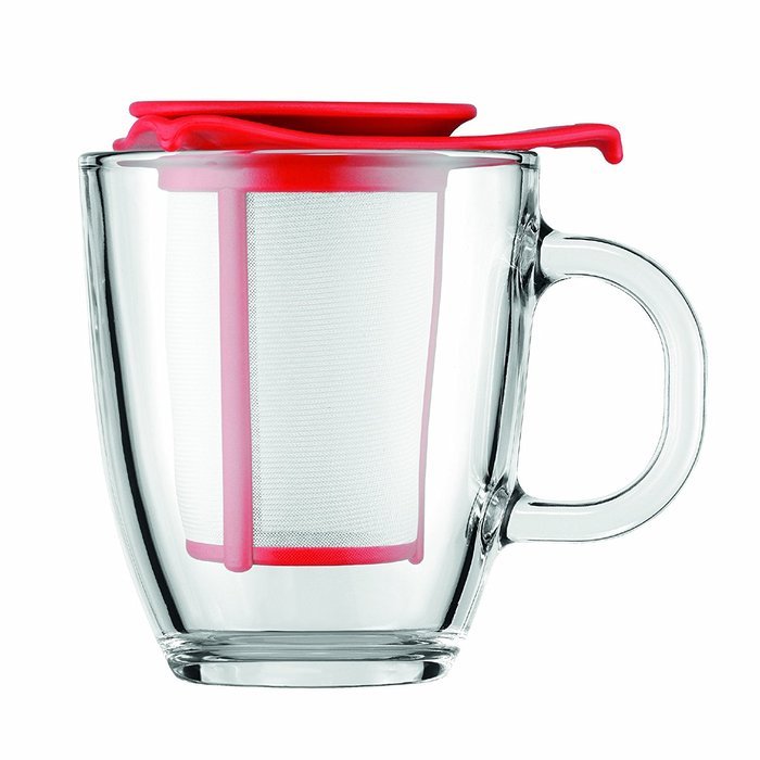 Bodum Yo-Yo Set Mug and Tea Strainer, 10-Ounce, Off-White N2