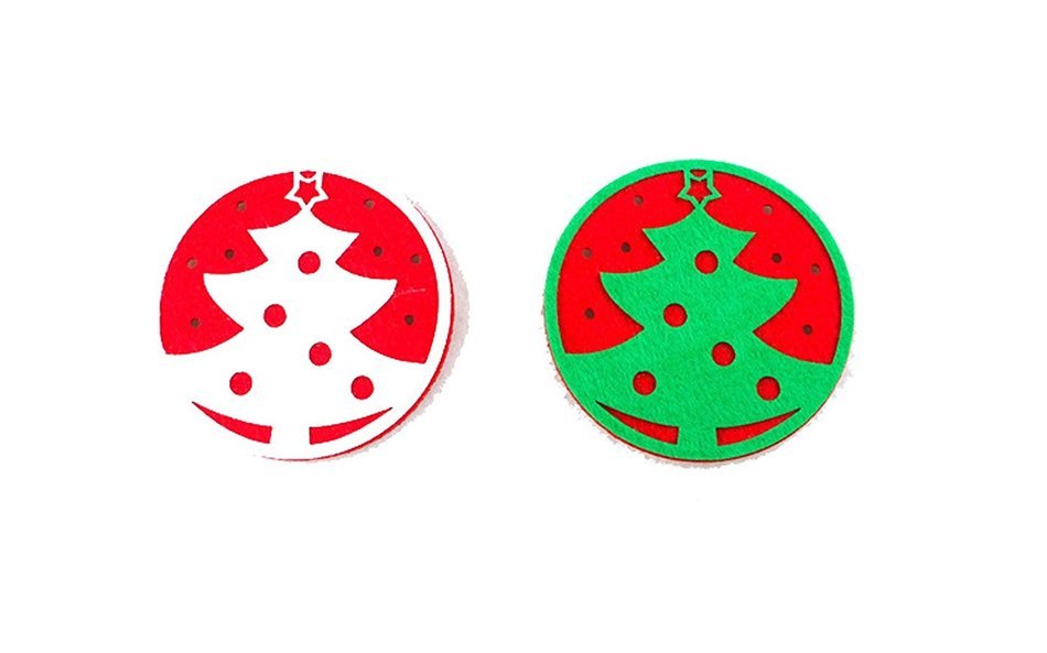 Genluna Christmas Coffee Coaster Winter Art Soft Coasters Snowman 2pcs N6