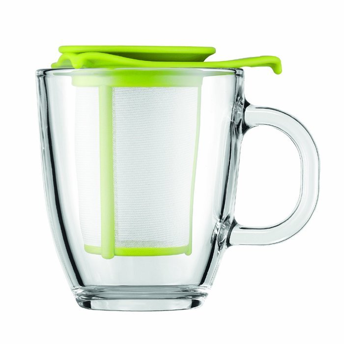Bodum Yo-Yo Set Mug and Tea Strainer, 10-Ounce, Off-White N3