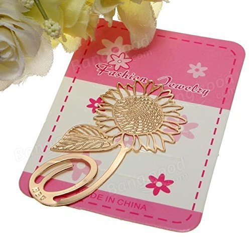 Saver Reading Golden Sunflower Metal Bookmark Book Marks Label N2