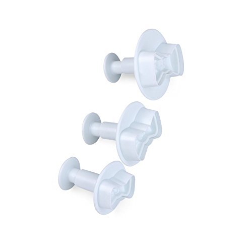 3pcs/set Bow Tie Shape Cookie Mold Plastic White Sugar Arts Set Fondant Cookie Cutters Cookie Plunger Cutters... N2