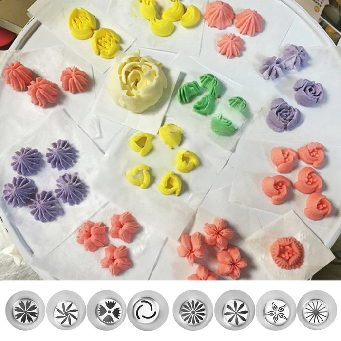 Piping Bags, MCIRCO 3 X ColorSwirl 3-Color Coupler for Large Size Russian Piping Tips and 3 X Reusable Pastry... N19
