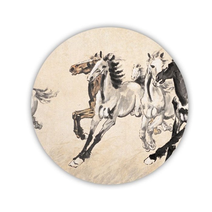 Generic Cup Mat Different Printed Asian Artists Horse Mdf Material N9