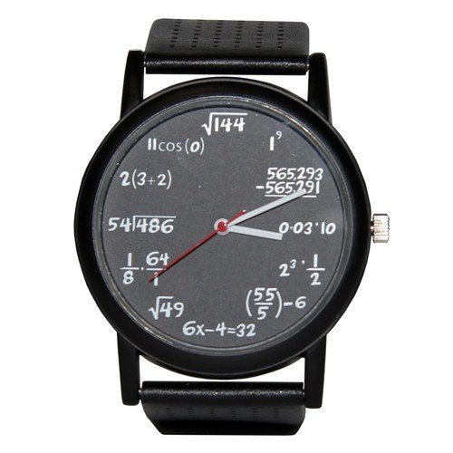 The Equation Unisex Quartz Water Resistant Analog Black Strap Watch N2