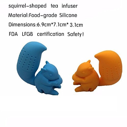 Honice Squirrel Tea Infuser Strainer Creative Cartoon Food Grade Silicone Cute Animal Tea Filter Bags Teaspoon... N4