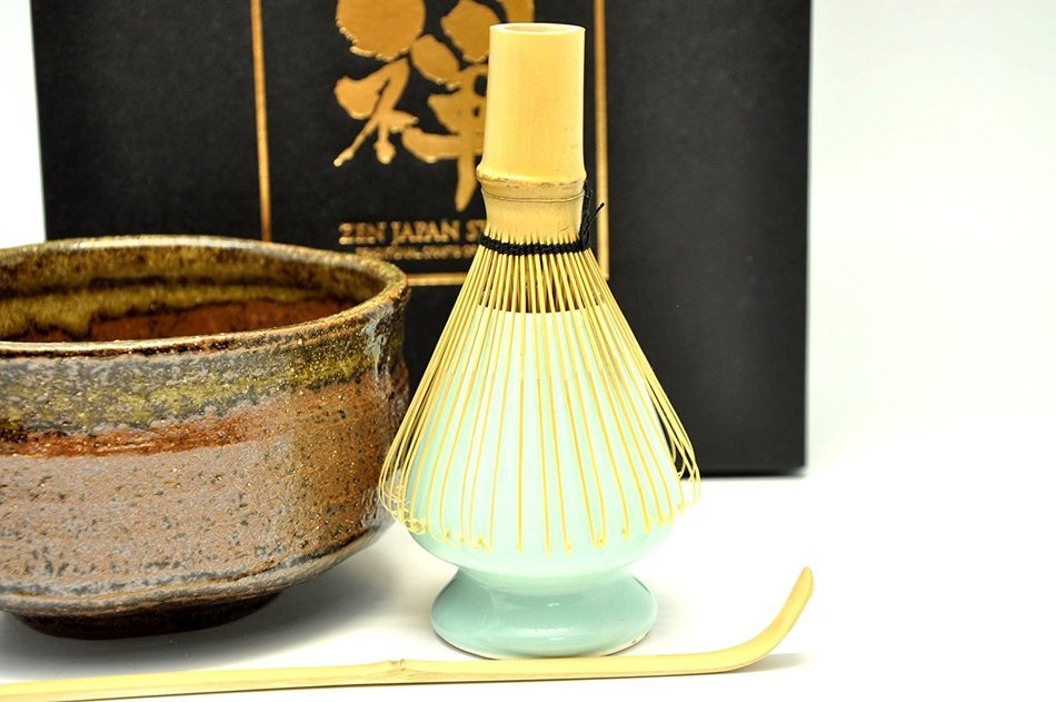 Japanese Mino Yaki ware Matcha Bowl And Tea Ceremony Set Green Tea 12.3 / 12.3 / 7.2cm (4.8 / 4.8 / 2.8inch)[7435] N2
