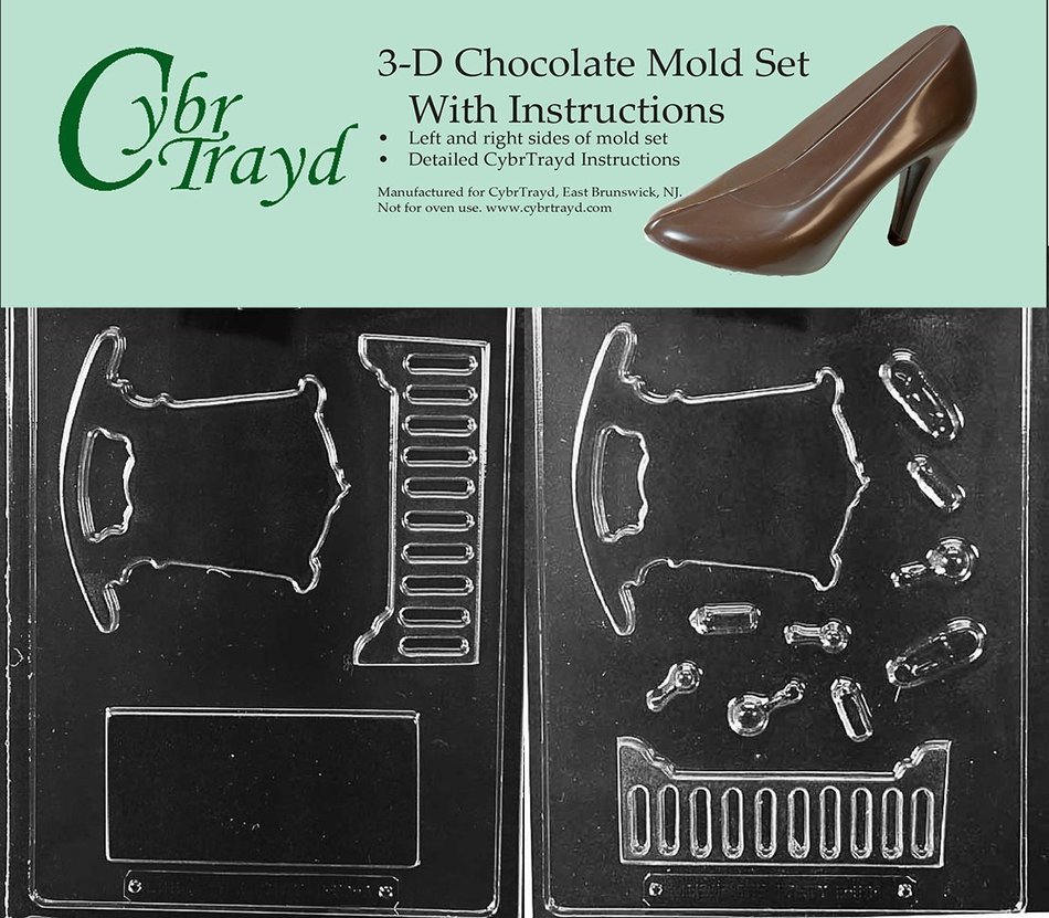 Cybrtrayd B059AB 3D Cradle Chocolate Candy Mold Kit with 2 Molds and 3D Chocolate Instructions