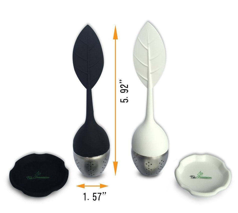 Tea Commission Tea Infuser Set of 6, Steeper Strainer Silicone & Stainless Steel Mesh Basket (Rainbow) for Loose... N5