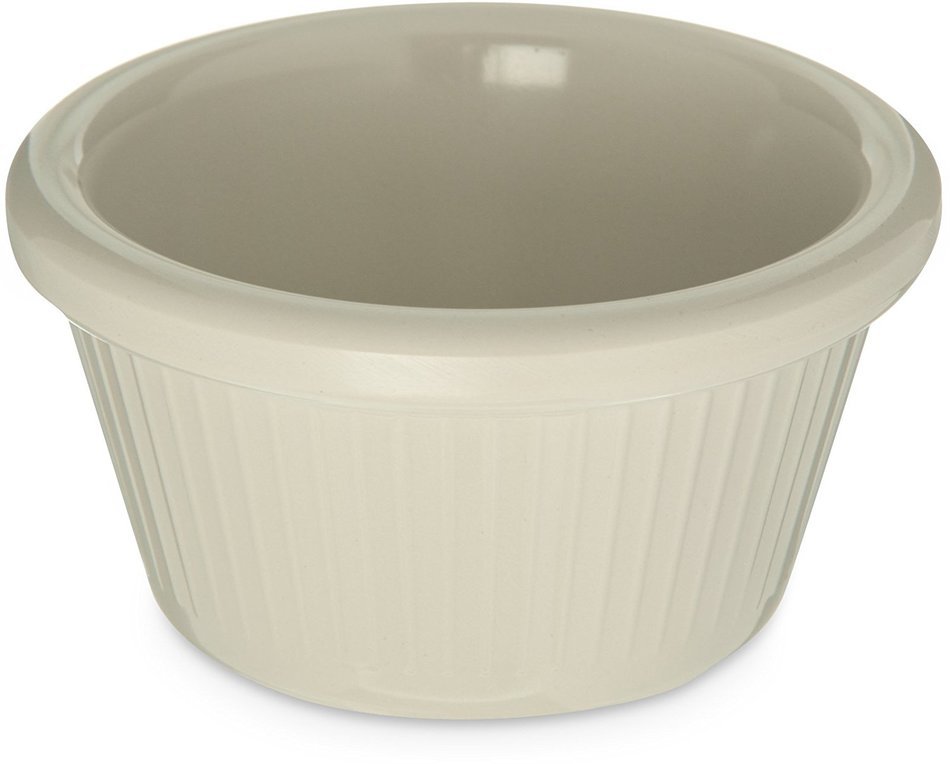 Carlisle S279-842 12 Piece Melamine Fluted Ramekin Cash and Carry Set, 2-Ounce Capacity, 1.43" Height, Bone (Case...
