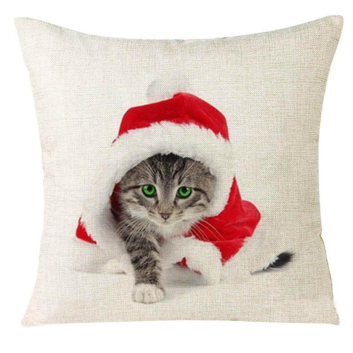Christmas Pillow Case,Beautyvan Xmas Christmas Cat Sofa Home Decoration Festival Pillow Case Cushion Cover (A) N4