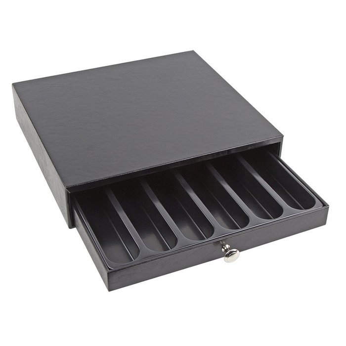 Jack Cube Leather K-Cup Holder Organizer Storage K Cup Holder with Drawer(Black, 13.6 x 12.8 x 2.95 inches)-MK214 N3