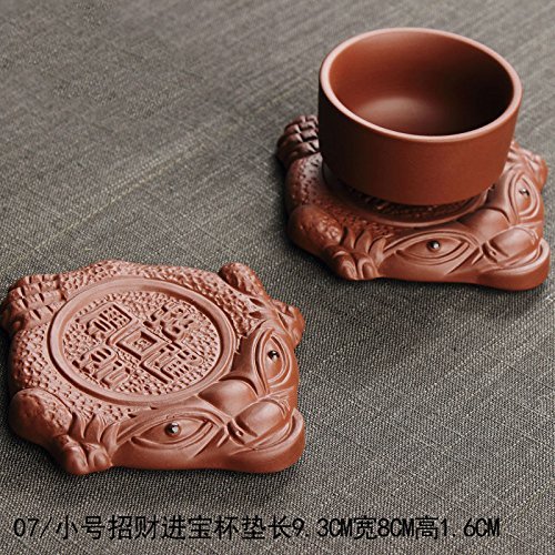 CCWY Queen jinchan pads pot of tea purple sand tea saucer pot base pet ornament pot,Purple golden toad (s)