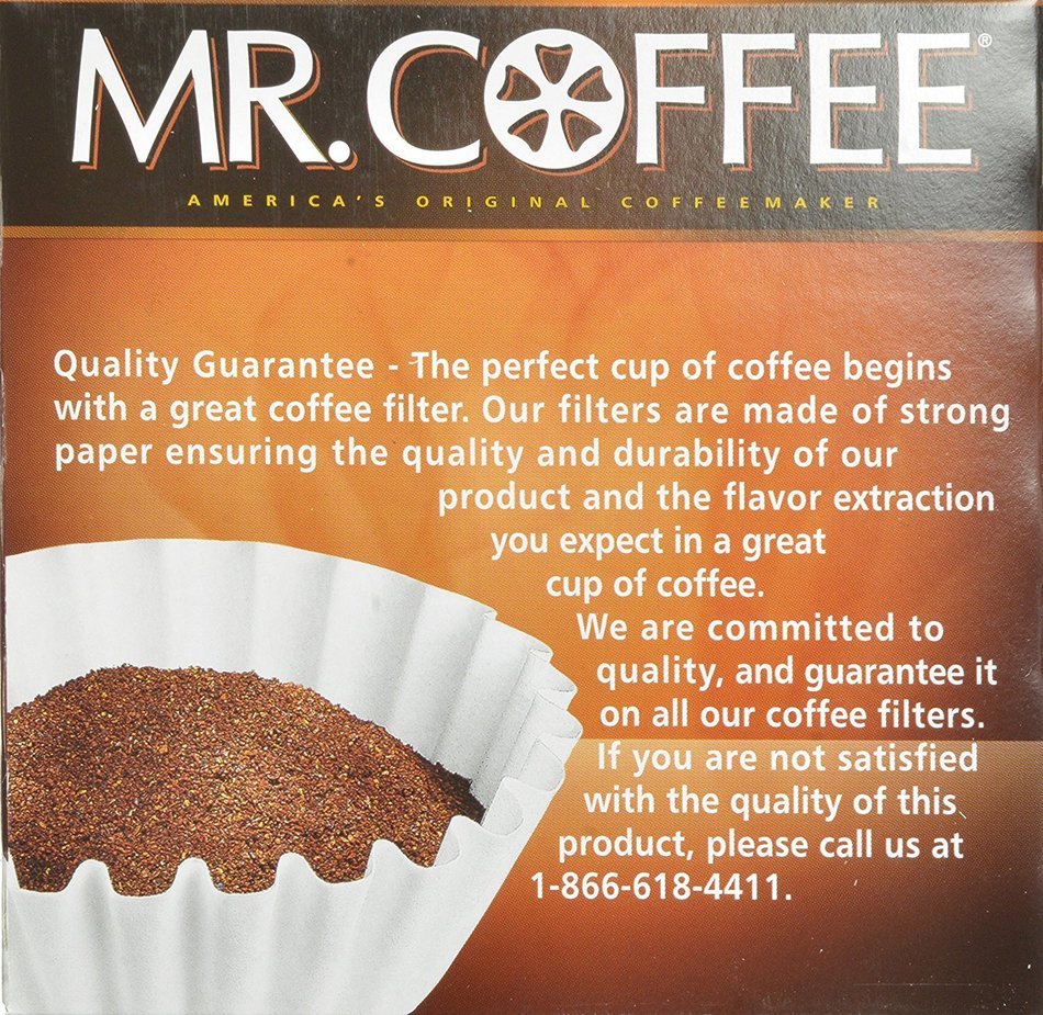 Mr. Coffee Basket Coffee Filters, 8-12 Cup, White Paper, 8-inch, 50-Count Boxes (Pack of 12) N4