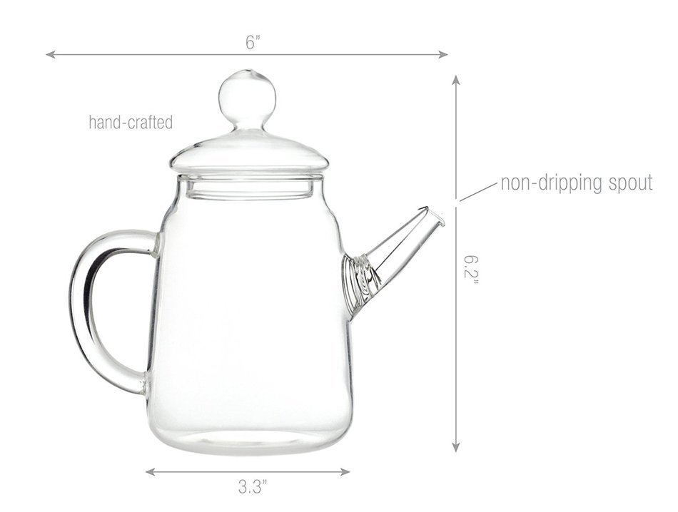 Tea gift Glass Teapot Duo, 16oz/470ml with Fab Flowering Tea (2 Blooms) N15