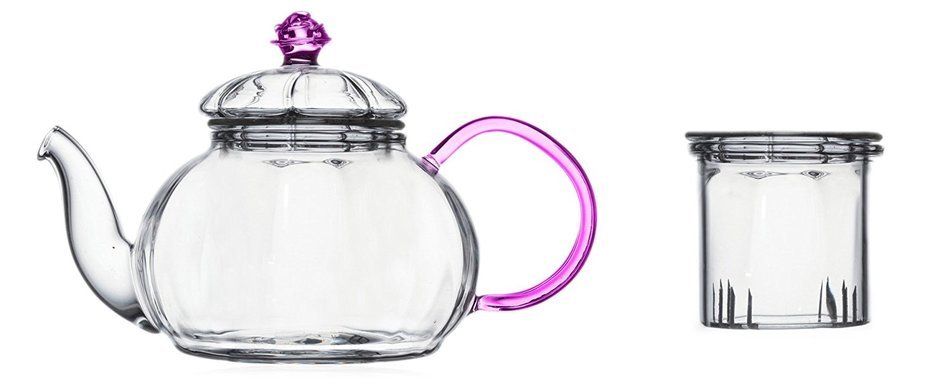 Tea gift Glass Teapot Duo, 16oz/470ml with Fab Flowering Tea (2 Blooms) N16