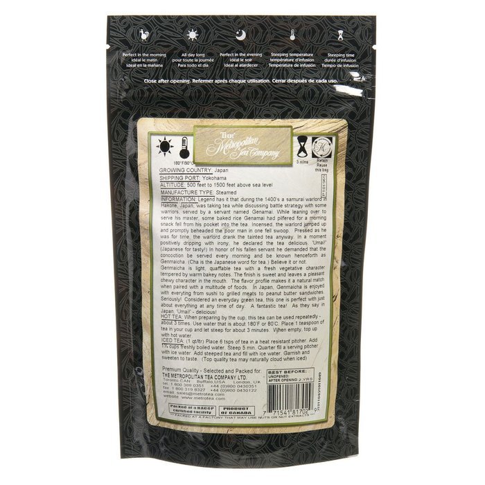 Metropolitan Tea Discovery Loose Tea Pack, Japan Genmaicha Green, 100gm