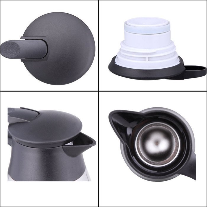 304 Stainless Steel Double Walled Vacuum Insulated Carafe with Press Button Top, Quality Thermal Carafe, Water... N3