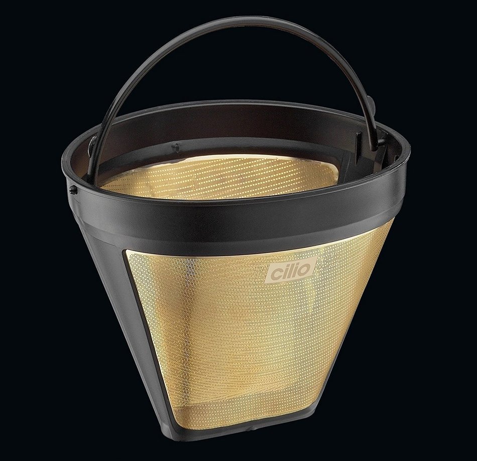 Cilio Premium Reusable Mesh Size 2 Gold Coffee Filter