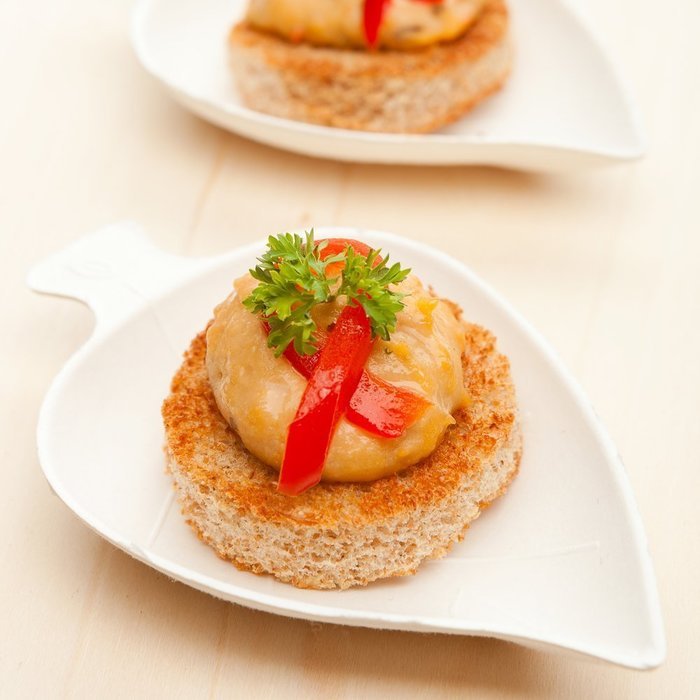 Bagasse Egg Shaped Tasting Dish 100 count box N9