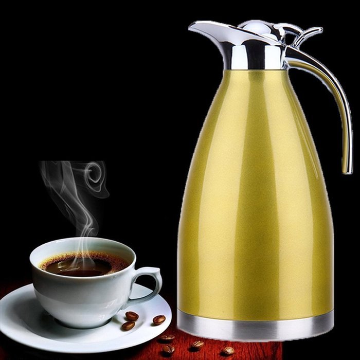 Satin Finish Stainless Steel Thermal Coffee Pot, Vacuum Insulated Carafe Flask Tea Kettle, 1.5 Liter N17