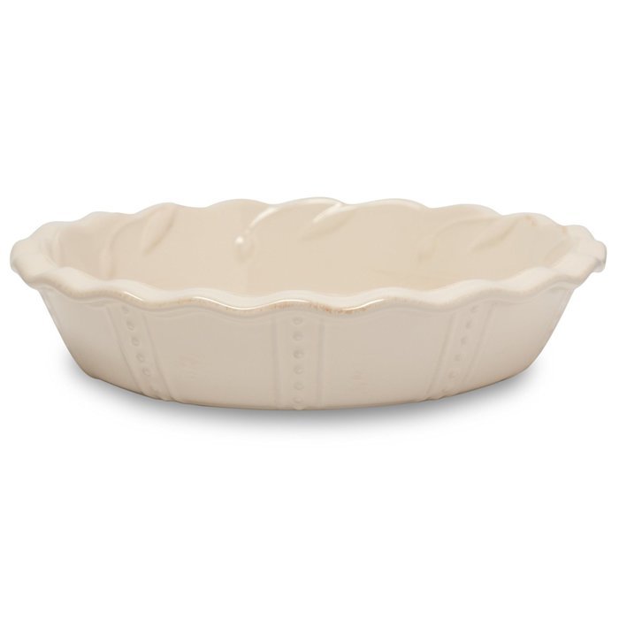 Signature Housewares Sorrento Collection 10-Inch Pie Plate, Ivory Antiqued Finish N2