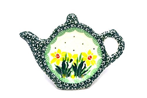 Polish Pottery Tea Bag Holder - Daffodil