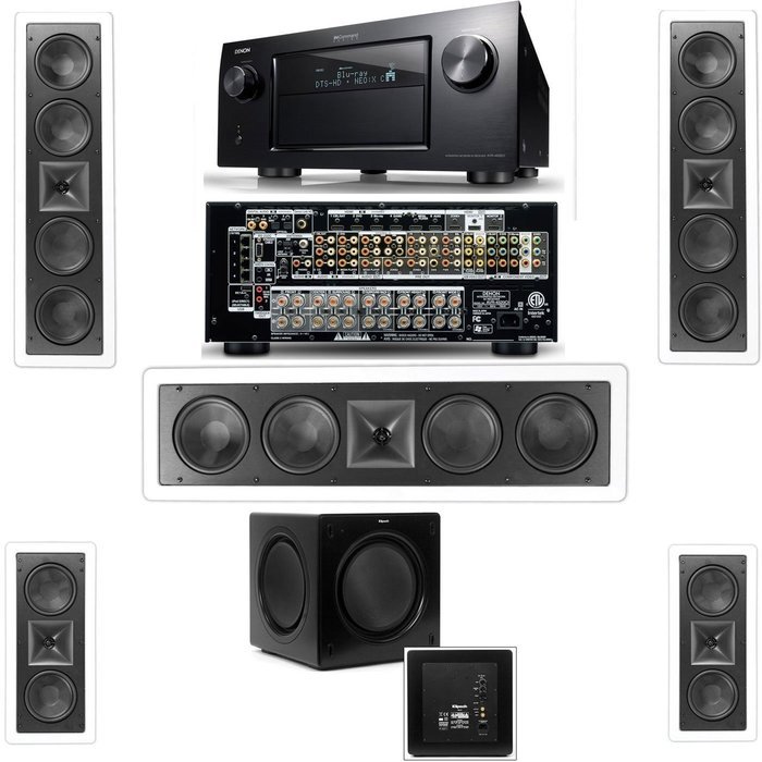 Klipsch KL-6504-THX(3 Speaker) In-Wall 5.1-SW-310 Denon IN-Command AVR-4520CI- White