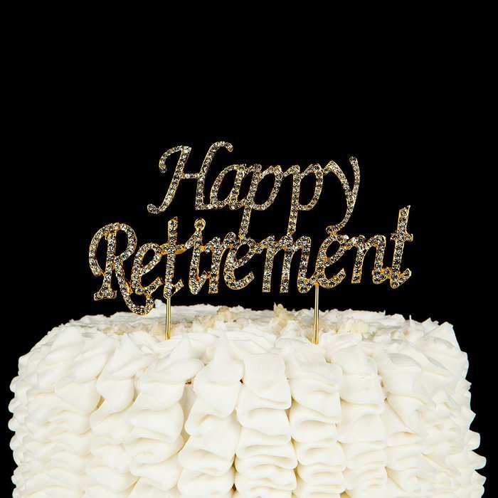 Happy Retirement Cake Topper Party Supplies Decoration Ideas (Silver) N8