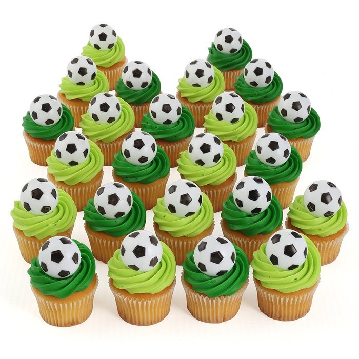 24 Soccer Cupcake Toppers N2