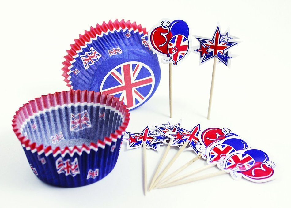 Amscan Ppp 48-piece Great Britain Cake Dec Set