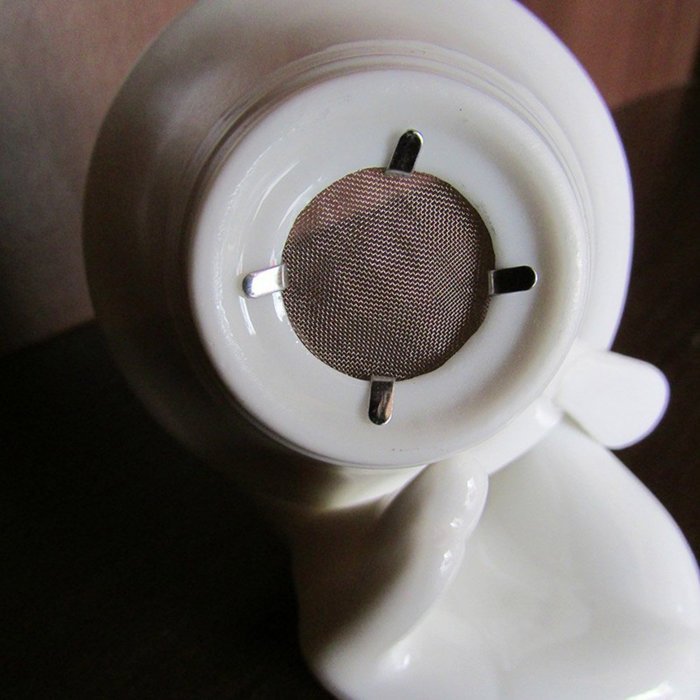 Porcelain Ceramic Tea Strainer Filter Colander And Guanyin Buddha Hand Style Support Holder - Essential Tools... N5