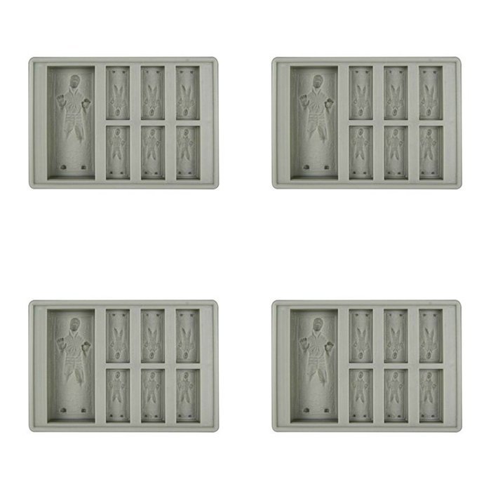 (2-Pack) Star Wars Han Solo in Carbonite Silicone Ice Trays / Chocolate Molds N4